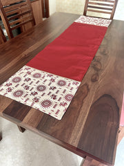 Reverse Maroon Warli Runner