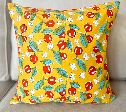 Oranges in Yellow Cushion Cover