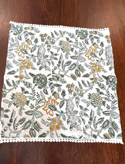 Green White Floral Roti Covers