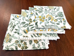 Green White Floral Roti Covers