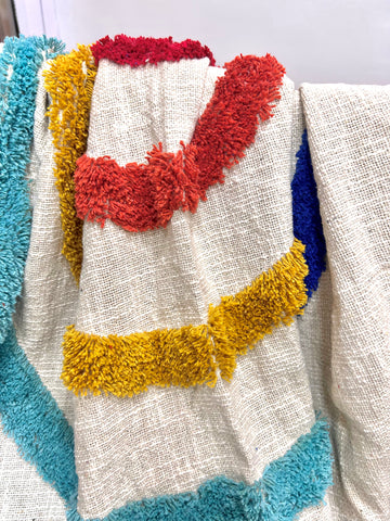 Rainbow Tufted Throw