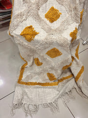 Boho Mustard Tufted Throw