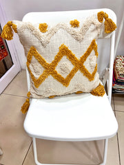 Boho Mustard Tufted Cushion Covers