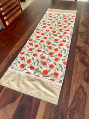 Orange Twirl - Table Runner with 6 Mats