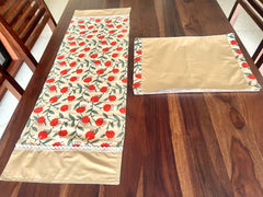 Orange Twirl - Table Runner with 6 Mats