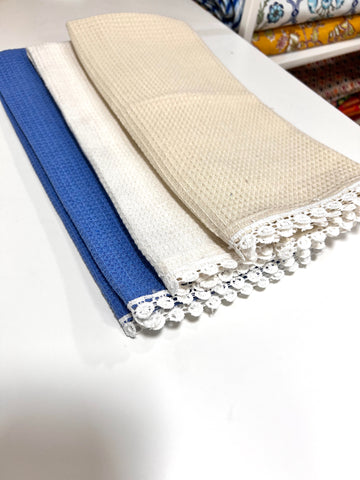 Kitchen Towel: Blue Beige White: Combo 1