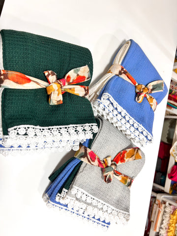 Kitchen Towel: Blue Beige White: Combo 1