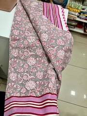 Pink Grey Jaipuri Dohar