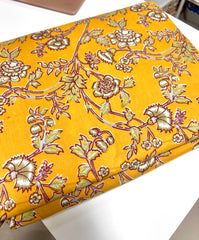 Yellow Floral Jaipuri Dohar