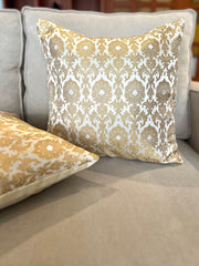 White Banarasi Cushion Cover