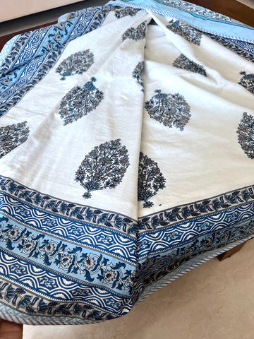 Blue Floral Jaipuri Dohar