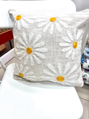 Daisy burlap Cushion Covers