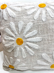 Daisy burlap Cushion Covers