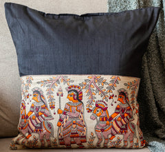 Madhubani Black Jodha Cushion Covers