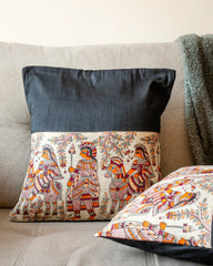 Madhubani Black Jodha Cushion Covers
