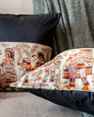 Madhubani Black Jodha Cushion Covers