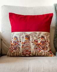 Madhubani Maroon Jodha Cushion Covers