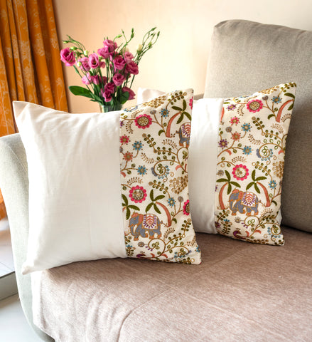 Half White Garden Cushion Covers