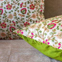 Embroidery Emerald Garden Cushion Covers