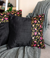 Embroidery Half Night Garden Cushion Cover