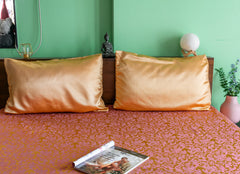 Gold Satin Silk Pillow Covers