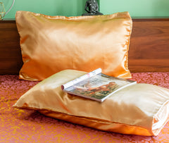 Gold Satin Silk Pillow Covers