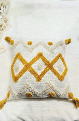 Boho Mustard Tufted Cushion Covers