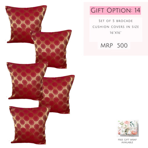 Set of 5 Maroon Wheel Cushion Covers