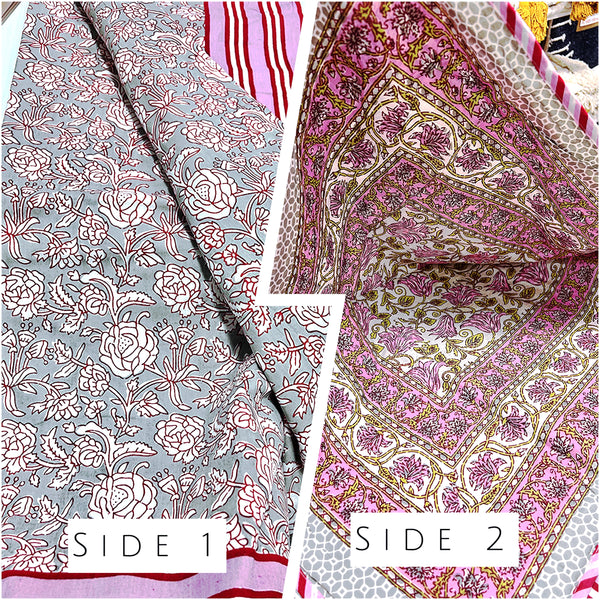 Pink Grey Jaipuri Dohar