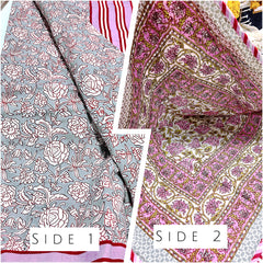 Pink Grey Jaipuri Dohar