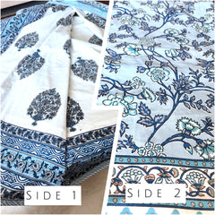 Blue Floral Jaipuri Dohar