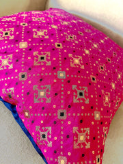 Pink Bandhani Cushion Cover