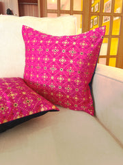 Pink Bandhani Cushion Cover