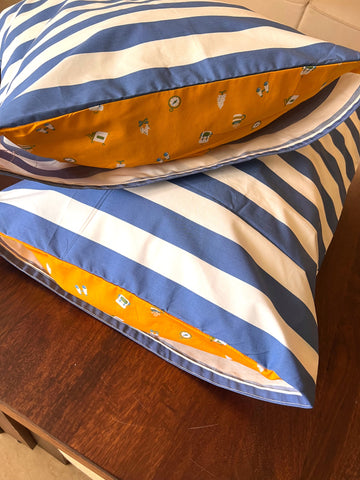 Blue Stripes Pillow Covers