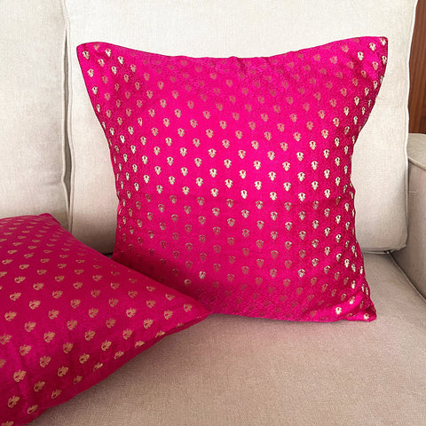 Set of 5 Fuchsia Cushion Covers