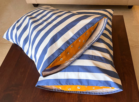 Blue Stripes Pillow Covers