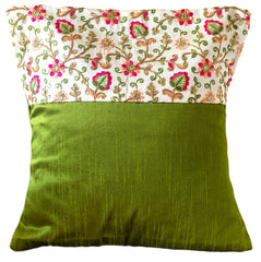 Embroidery Half Emerald Garden Cushion Covers