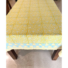 Yellow Swirl Handblock Printed Tablecloth