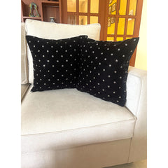 Set of 5 Black Velvet 16"x16" Cushion Cover