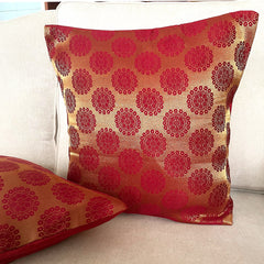 Set of 5 Maroon Wheel Cushion Covers