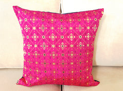 Pink Bandhani Cushion Cover