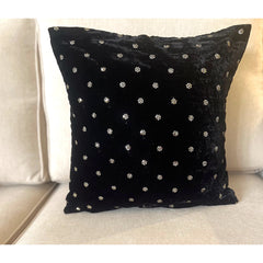 Set of 5 Black Velvet 16"x16" Cushion Cover