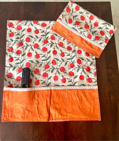 Orange Twirl Fridge Microwave Cover