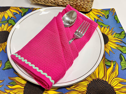 Pink Waffle Table Napkins