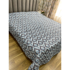 Handblock Printed Quilted Bedcover - Black Spade