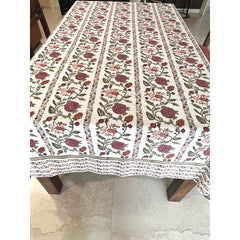 Carnation Handblock Printed Tablecloth