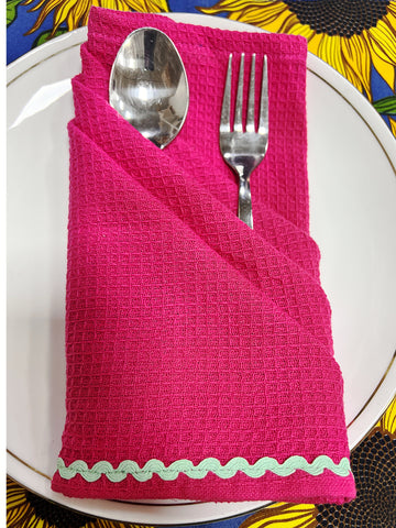 Pink Waffle Table Napkins