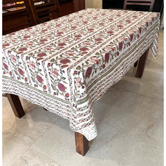 Carnation Handblock Printed Tablecloth