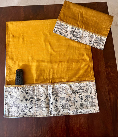 Mustard Silk Fridge Microwave Cover
