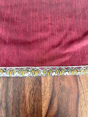 Madhubani Maroon Panchi- Table Runner with 2 Mats